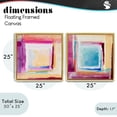 thumbnail image 3 of Stupell Industries Contemporary Pink & Yellow New Day Gold 2pc Floating Frame Art Set, 25 x 25 each, by Lanie Loreth, 3 of 7