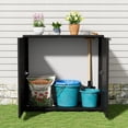 thumbnail image 4 of Hemoton Weatherproof Black Plastic Outdoor Storage Cabinet for Garage and Patio Organization, 4 of 10