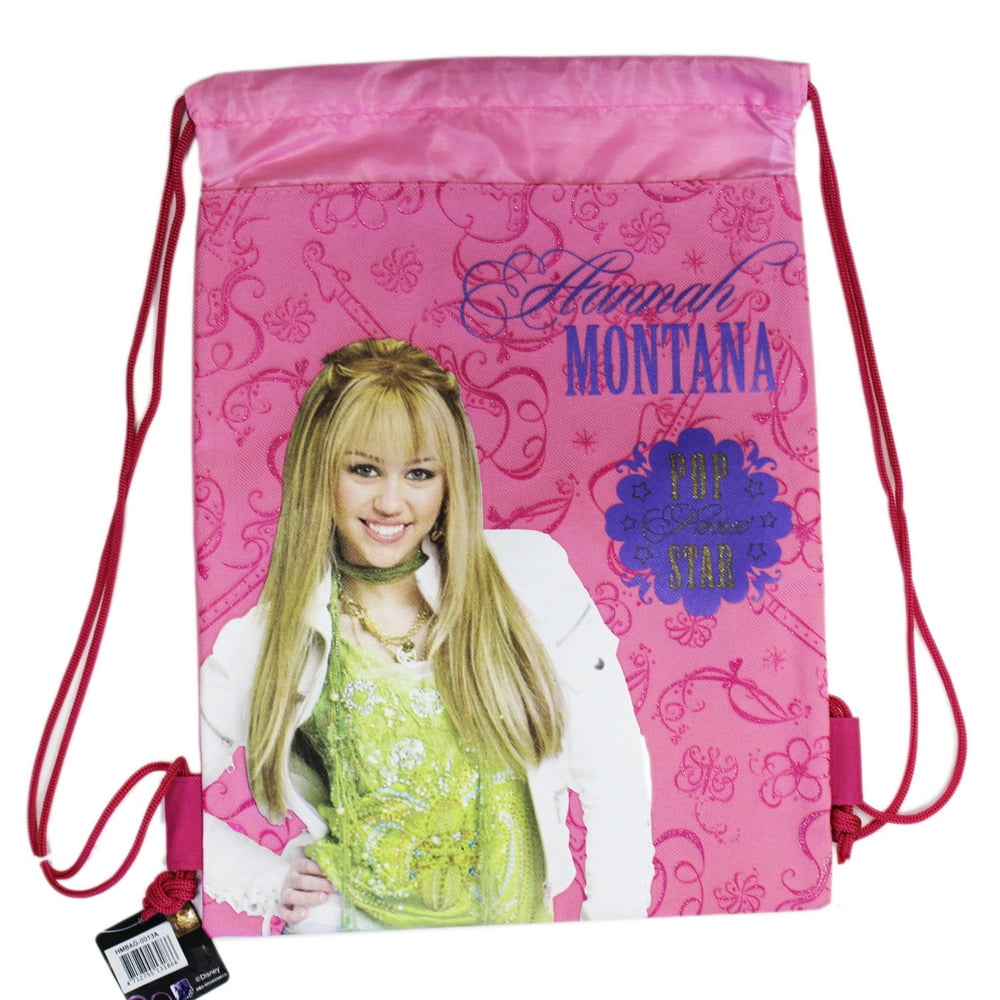 Hannah Montana Disney's Secret Pop Star Pink Kids Drawstring Backpack