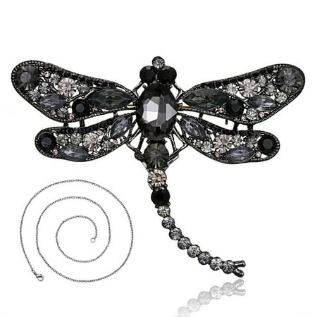 - Fashion Jewelry Dragonfly Rhinestone Sweater Decoration Brooch Pin Valentine's Day Gift