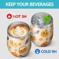 thumbnail image 4 of Halloween Pattern 12oz Stainless Steel Insulated Wine Tumbler with Lid and Straw – Double Wall Vacuum Mug for Hot & Cold Drinks, 304 Steel Interior, Sweat-Free Design. Trick or Treat !, 4 of 5