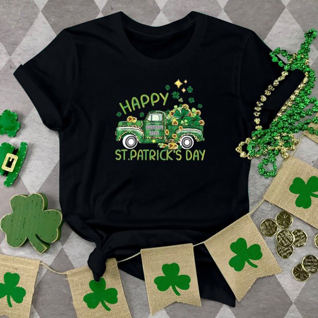 T-shirt de la Saint-Patrick pour Femmes Mode Col Rond Imprimé Manches Courtes T-shirt Décontracté Ample Hauts T-Shirts de la Saint-Patrick pour Femmes