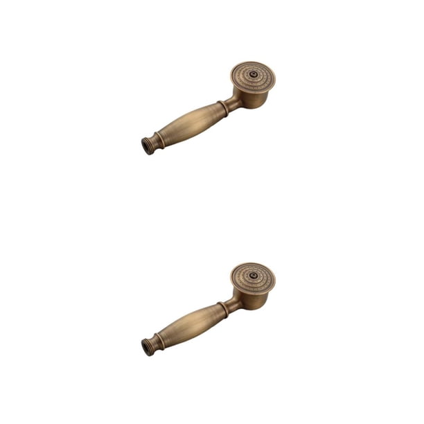 Naiovety Cabezal de ducha de baño Retro Vintage, grifo de baño montado en la pared impermeable portátil, accesorio de rociador, soporte de Bronce antiguo 2piezas