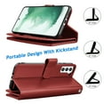 thumbnail image 2 of TakFox For Samsung Galaxy S22 /S22 Plus Wallet Case,[9 Card Slots] PU Leather ID Credit Holder Folio Flip [Detachable] Kickstand Magnetic Phone Cover,Red, 2 of 7