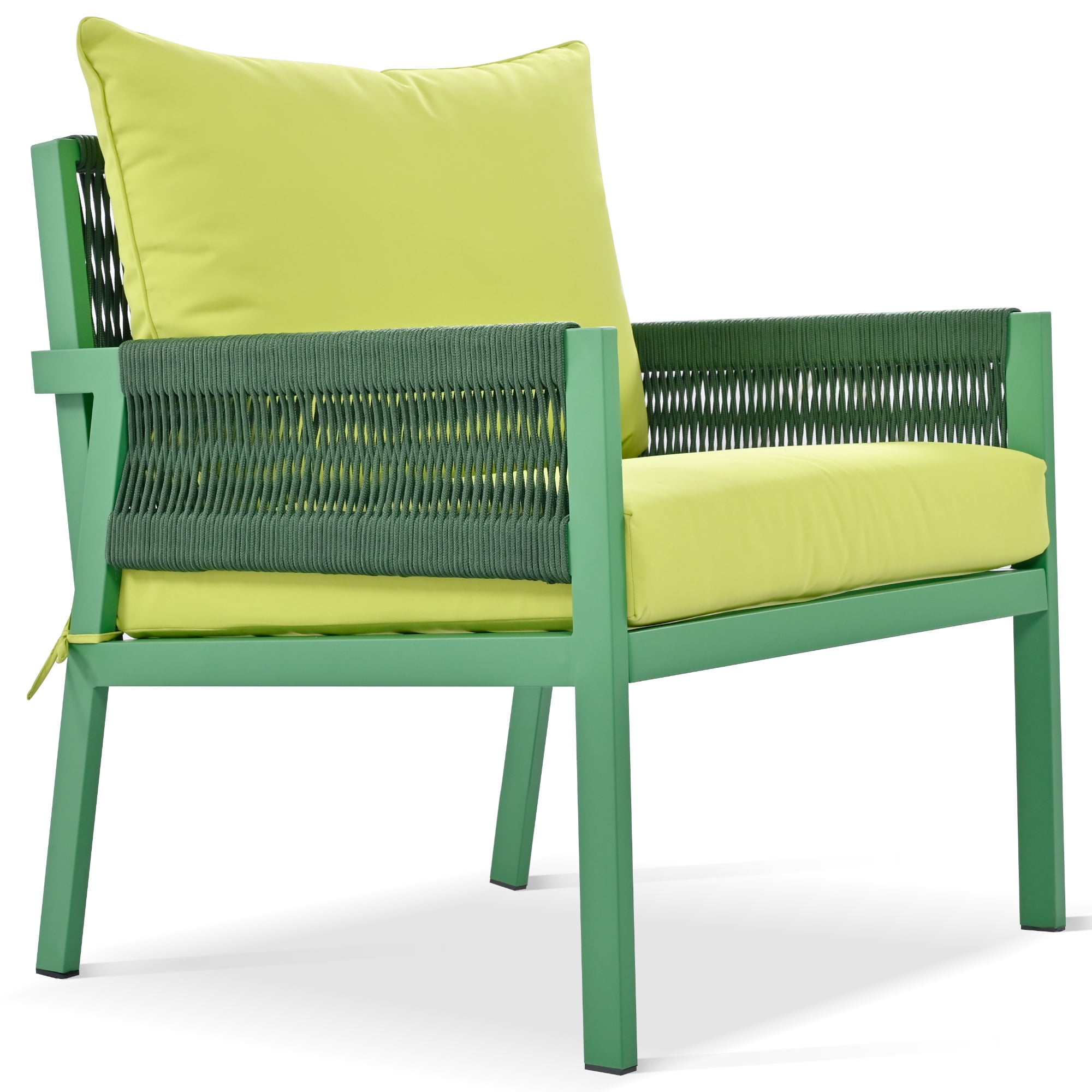 Aimee Lii 4-Pieces Patio Furniture Set, Patio Conversation Set with Tempered Glass Table and Thick Cushion, Outdoor Furniture for Backyard Porch Balcony (Fluorescent Yellow & Green) Aimee Lii 4-Pieces Patio Furniture Set, Patio Conversation Set with Tempered Glass Table and Thick Cushion, Outdoor Furniture for Backyard Porch Balcony (Fluorescent Yellow & Green)