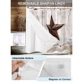 thumbnail image 3 of No Hook Cloth Fabric Shower Curtain with Snap in Liner, Farmhouse Waterproof Shower Curtains Set with See Through Top Window, Rustic Brown Country Star Barn Berry Wooden Bath Curtains Shower 54"x78", 3 of 6