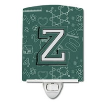 Caroline's Treasures CJ2010-ZCNL Letter Z Back to School Initial Ceramic Night Light, 6x4x3", multicolor