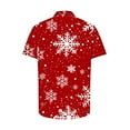 thumbnail image 5 of BLTIBY Unisex Christmas Button Up Shirt for Men Women Fun Xmas Printed Casual Lapel Short Sleeve Hawaiian Santa Shirts Casual Fashion Tops with Pockets 2024 Red 2 3XL, 5 of 5