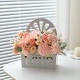 thumbnail image 1 of Plastic Hanging Basket Artificial Rose Hanging Basket Ornament for Wall Railing Cabinet Surface Decor(1Pcs) Rkxzt, 1 of 8