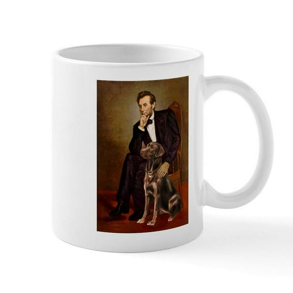 CafePress - Lincoln / Chocolate Lab Mug - 11 oz Ceramic Mug - Novelty Coffee Tea Cup