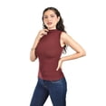 thumbnail image 2 of Blusa sin mangas con cuello alto /Juvenil, 0238 (Vino) vino CH, 2 of 4