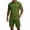 Army Green, variant on Men's 2 Piece Casual Outfits, Loose Breathable Shirt & Elastic Drawstring Waist Casual Shorts, Sport Fashion Daily Tracksuit Set, Size S-2XL