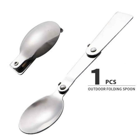 

Stainless Steel Rice Spoon Folding Durable Outdoor for Camping Mountaineering Traveling Easy to Store Clean A