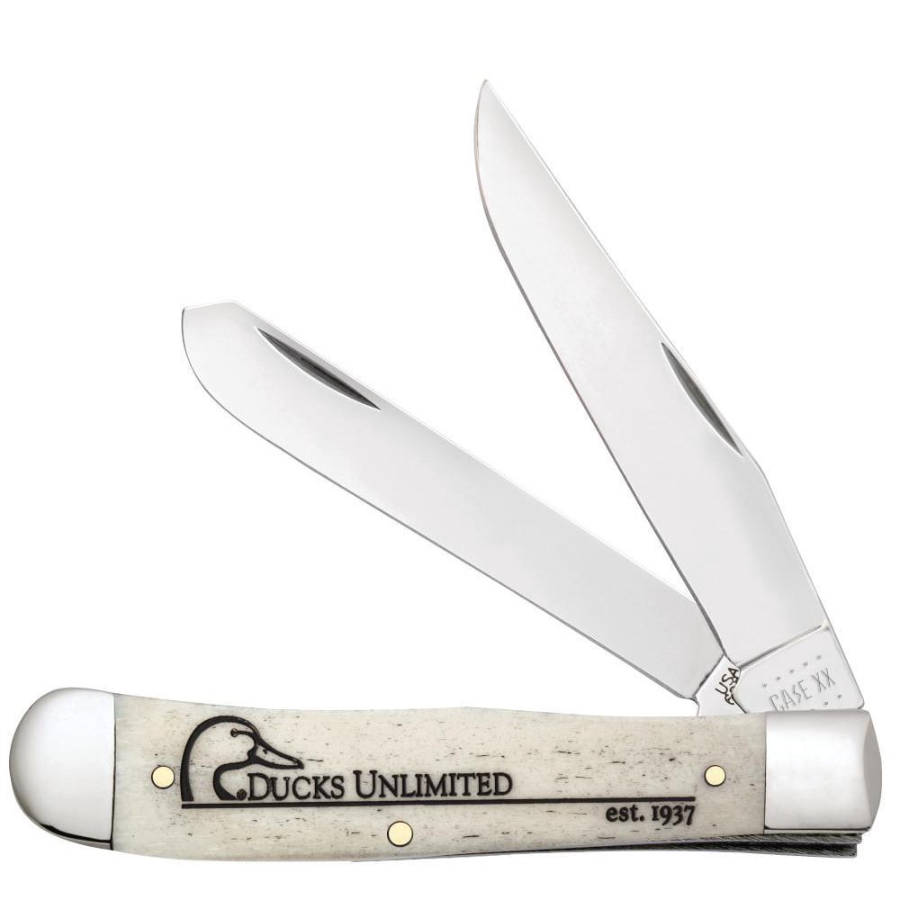 Case xx Ducks Unlimited Smooth Natural Bone Trapper Stainless Pocket
