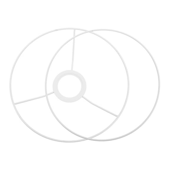 OFFIGAM Round White Iron Lampshade Frame Set for Light Fixtures, and Elegant Design for Home and Office