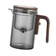 thumbnail image 4 of Glass Tapot Separación de agua Regalos de té para té suelto Té creativo té té maneñador de madera fabricante de té para casa de la casa de té casera 520 ml, 4 of 8