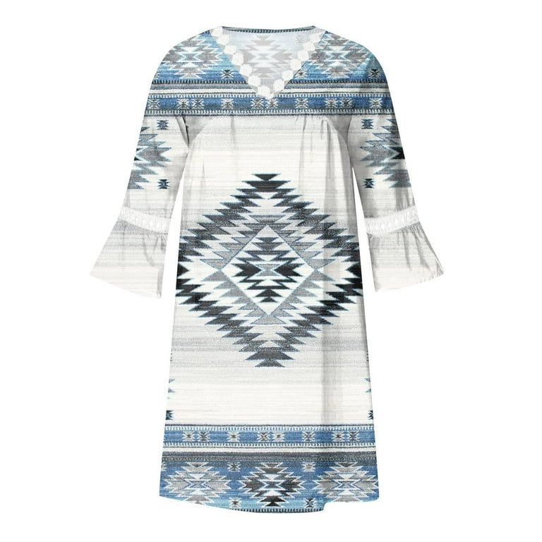 Usmixi Summer Dresses for Women Vintage Western Graphics Beach