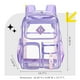 thumbnail image 2 of Mochila Stylifeo transparente para escuela de PVC violeta transparente, 2 of 9