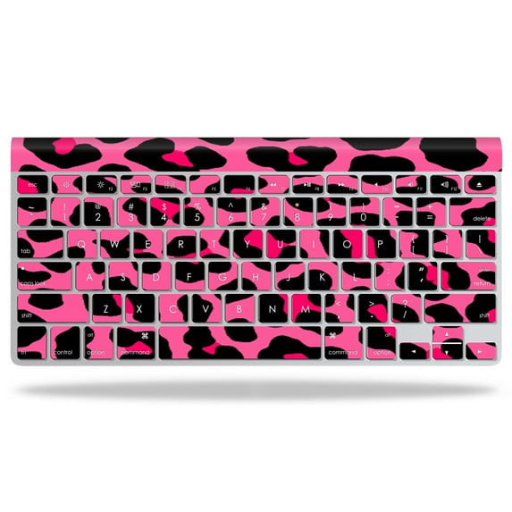 Skin Decal Wrap Compatible With Apple Wireless Keyboard Pink Leopard
