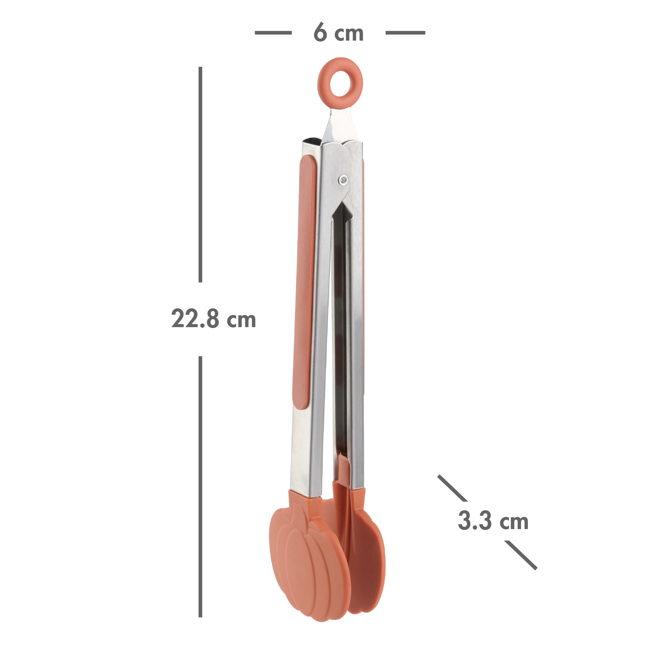 Walmart's Way-to-Celebrate 9" Stainless Steel & Silicone Cooking & Serving Tongs, Pumpkin, Orange, WAY-TO-CEL PL SILICONE TONGS