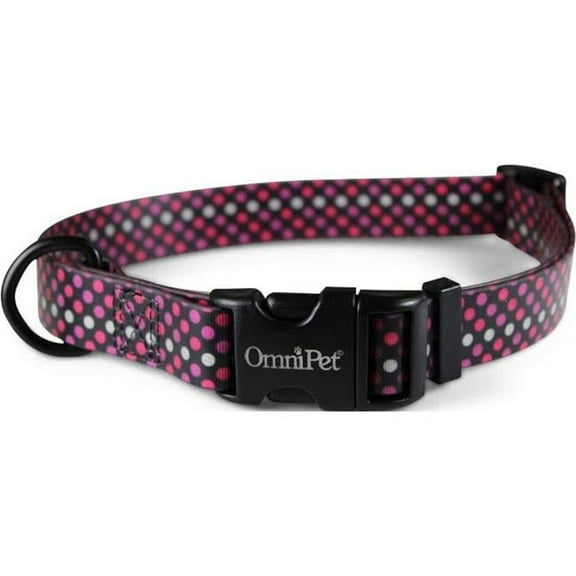 Leather Brothers 19203-07 0.75 x 14 x 20 in. Attitudz Polka Dots Biothane Dog Collar