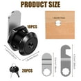 thumbnail image 3 of AEVXKHI 10PCS Cabinet Cam Lock with 20 Keys, 16/30 mm Zinc Alloy RV Drawer Cam Lock Keyed Alike Replacement for Cabinet Door, 3 of 11