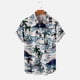thumbnail image 4 of Hombres Casual Sin posicionamiento Botones de impresión Beach Turndown Camisa de manga corta Blusa Pompotops oipoqjl45678, 4 of 6