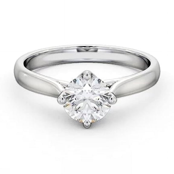 Dash Jewel 1.4 Ct Round Cut Lab Created Diamond Engagement Ring  Elegant 14K White Gold Plated 4 Prong Solitaire Ring  Classic Style Ring for Women  Ideal for Special Occasions