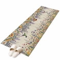 thumbnail image 2 of 2'x6' Rug Runners for Hallways Kitchen, Spring Floral Non Slip Entryway Beside Floor Carpet Runner, Daisy Sunflowers Wisteria Hummingbird Beige Laundry Room Bedroom Throw Rugs Mat for Family Pet, 2 of 8