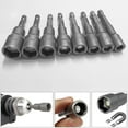 thumbnail image 3 of 8pcs 1/4 inch Hex Magnetic Nut Driver Socket Set Metric Impact Drill Bits 6 to 13mm Adapter, 3 of 8