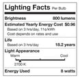 thumbnail image 2 of Great Value 18 Year LED Light Bulbs A19 60 Watts Equivalent, E26, Dimmable, Soft White, Clear Glass, 4 Pack, 2 of 10