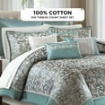 thumbnail image 4 of Madison Park Luxury 24PCs Comforter Set with Window Curtains,Room in a Bag,24 pieces-Teal,Queen, 4 of 7