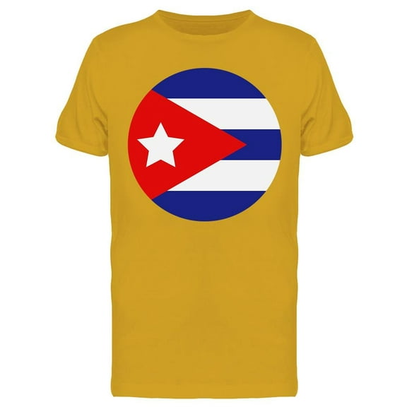 Round Cuba Flag Art T-Shirt Men -Image by Shutterstock, Male 3X-Large