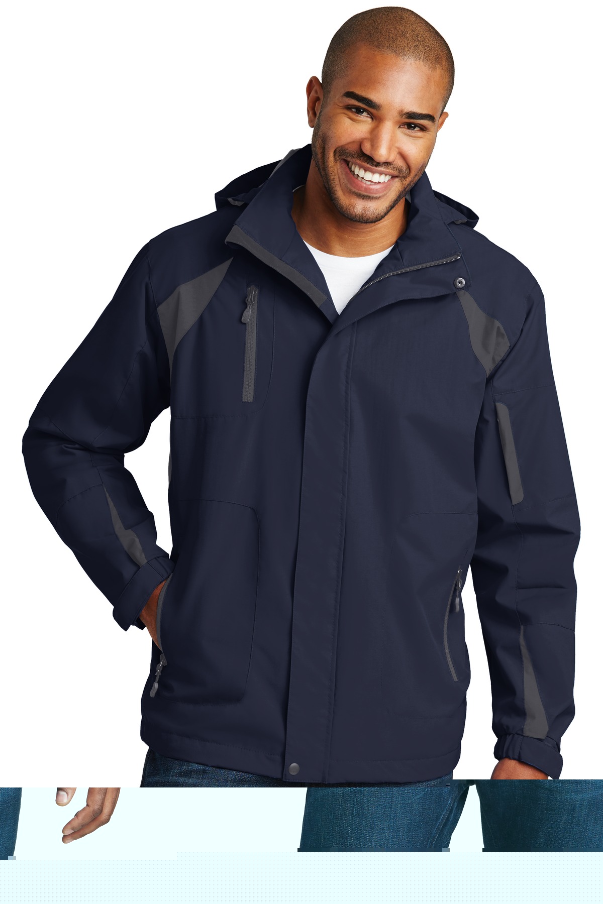 True Navy/Iron Grey, variant on Port Authority Men's All-Season II Jacket. J304