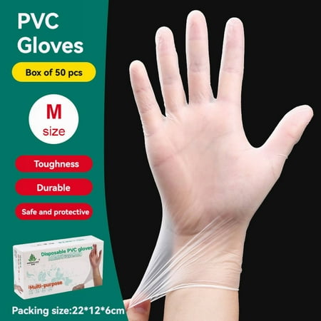 

Federra Disposable Vinyl Gloves Latex Powder Clear Plastic Gloves For Cooking House Clean Food Prep