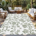 thumbnail image 2 of Sage Green Flower Outdoor Rug 3x5 Ft - Reversible Patio Rug Outdoor Camping Rugs, Vintage Farmhouse Boho Leaf Spring Washable Indoor Outdoor Area Rugs, Non-Slip Outdoor Carpet Runner for Deck/Porch, 2 of 8