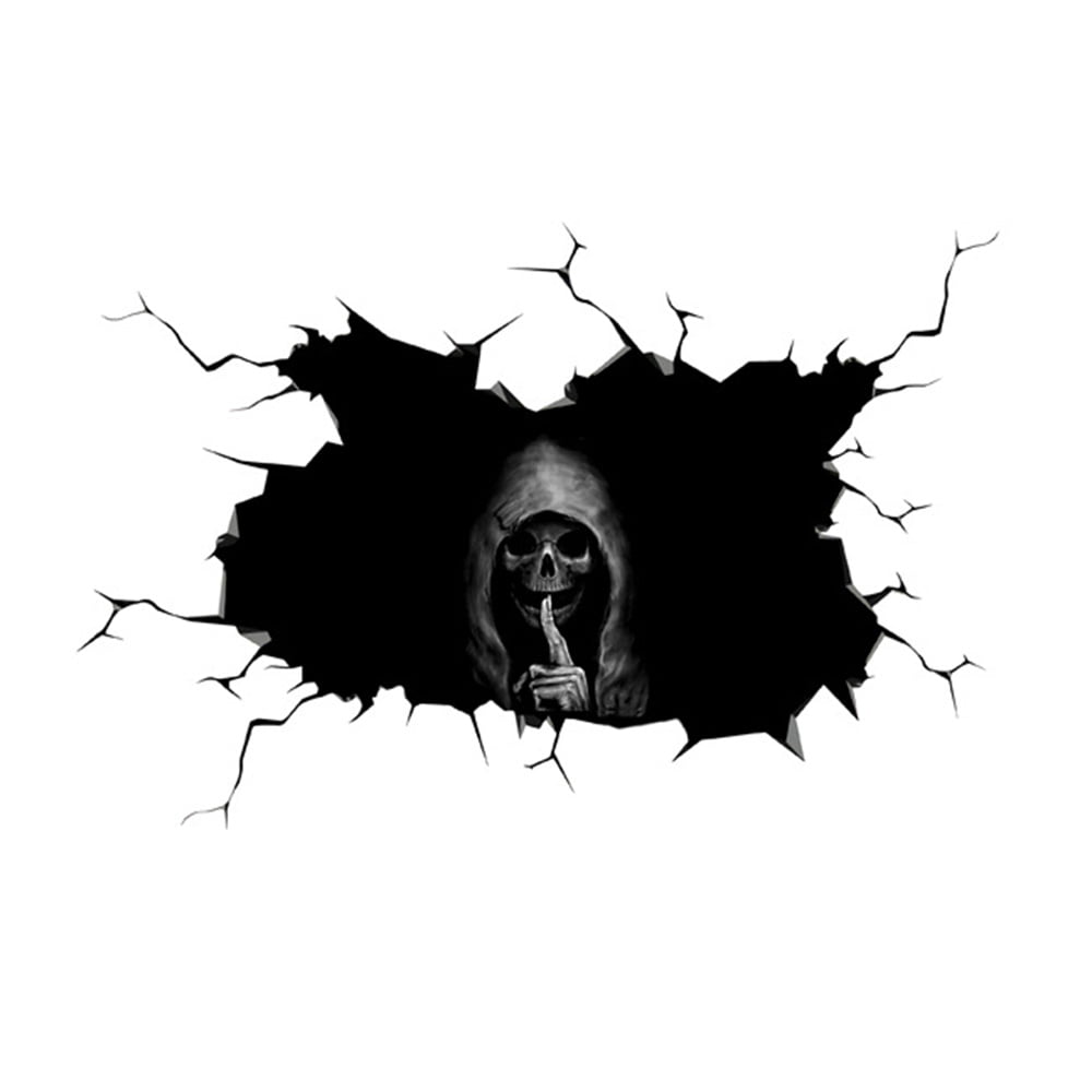 Happy Halloween Wall Floor Sticker Horror Wall Stickers Silent Car Skull StiYEX 