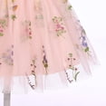 thumbnail image 7 of IBTOM CASTLE Toddler Flower Girl Dress, Flutter Sleeve Floral Embroidery Smocked Tulle Tutu Princess Dresses for Birthday Wedding 3-4T Pink Floral, 7 of 7