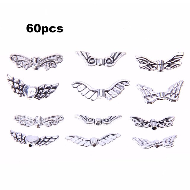 60 piezas mariposa alas de Ángel DIY decoración encanto joyería colgante cadena collar Ndcxsfigh Libre de BPA