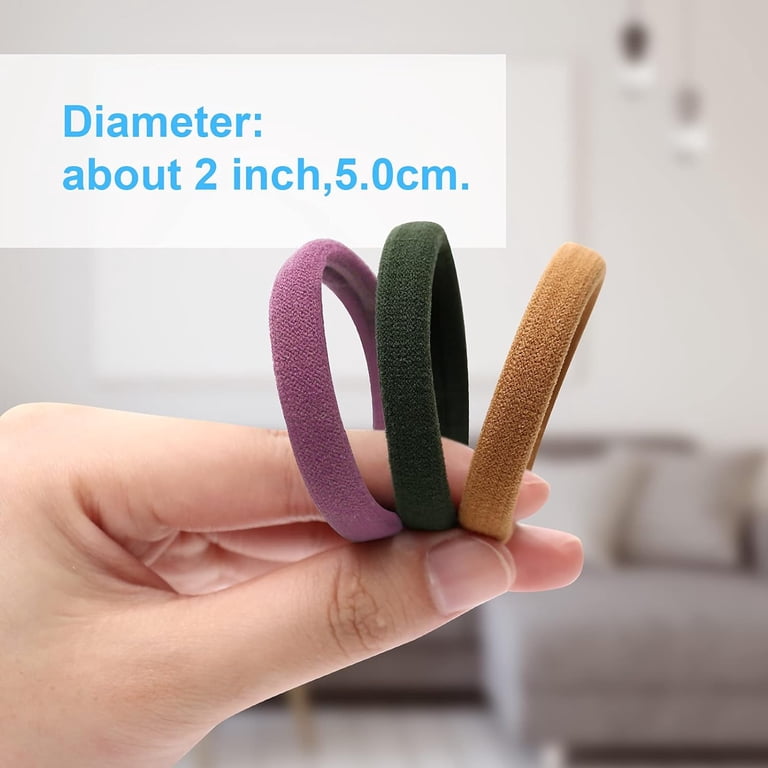 Large Elastic Ponytail Holders 100pcs Seamless Soft Hair Bands for Thick Hair 100Pcs Soft Hair Ponytail Holders, Seamless Hair Ties，Nylon  main image 4