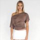 thumbnail image 4 of Tops de Verano con Hombros Descubiertos para Mujer, Camisetas para Salir, Top Corto Sin Mangas, Ropa de Moda, Conjuntos de 2025 Caqui L, 4 of 8