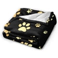 thumbnail image 2 of Cute Dog Paws Prints Throw Blanket Ultra Soft Warm All Season Golden Animal Footprints Decorative Fleece Blankets for Bed Chair Car Sofa Couch Bedroom, 2 of 7