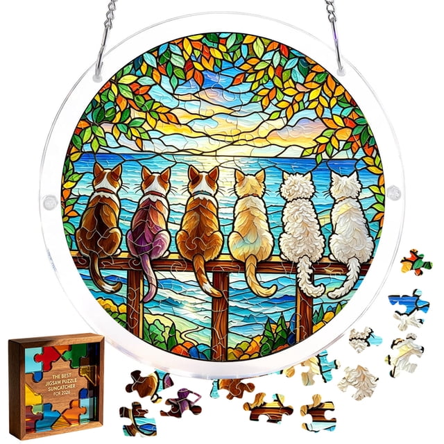 Outdor Acrylic Puzzles Window Hanging 7.4 Inch Acrylic Puzzles Garden For Mom Birthday Home