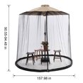 thumbnail image 5 of TOPCHANCES 12-13ft Patio Umbrella Mosquito Netting with Zipper Door, Polyester Mesh Screen, Height Diameter Adjustable, for Outdoor Patio Garden, 400x240cm(DxH), Black, 5 of 12