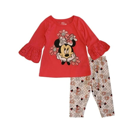 Disney Girls' Minnie Mouse 2 Piece Capri Leggings Set (Toddler Girls & Little Girls)