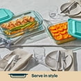 thumbnail image 6 of Pyrex Sculpted Tinted Glass 3QT/9x13" Rectangle + 2QT/8" Square Baking Dishes, 4-pc Set, Aqua, 6 of 8