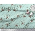thumbnail image 3 of Soimoi Green Moss Georgette Fabric Floral Scissor & Dots Printed Fabric 1 Yard 44 Inch Wide, 3 of 5