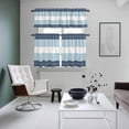 thumbnail image 4 of Haze Blue Aqua Stripe Kitchen Curtains Sets for Windows 36 Inch Length, Modern Art Horizontal Striped Rod Pocket Window Treatments Tier Curtains and Valances Set for Bedroom/Bathroom, 4 of 8