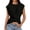 Black, variant on Wrap Crop Tops for Women Summer Cap Sleeve Twist Front Criss Cross Hem Shirts Tie Back Slim Fit Crewneck Cinched Waist Top