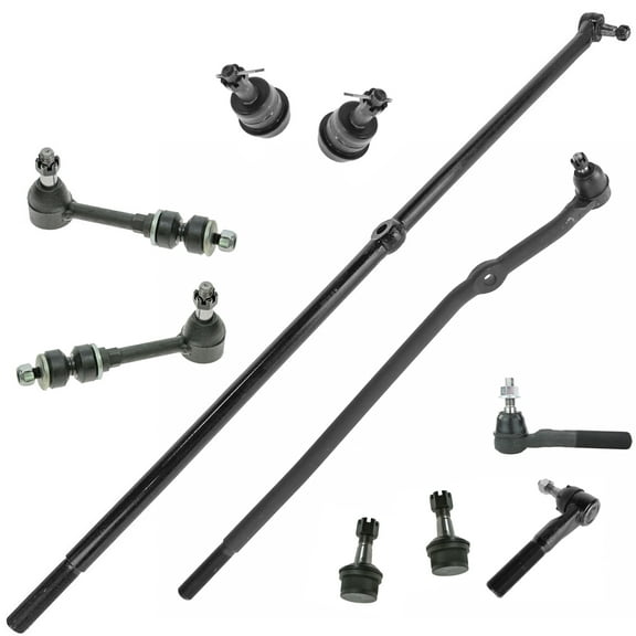 TRQ 10pc Kit Ball Joint Tie Rod End Sway Bar Link LH RH for 00-01 Ram 1500 4WD PSA59460